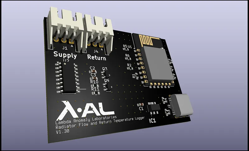 3D-render van rev 1.30 uit KiCad